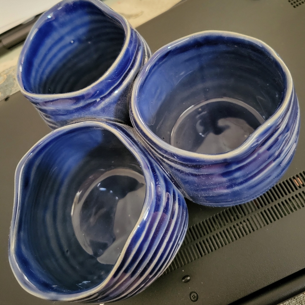 Handcrafted Blue Ceramic Bowls